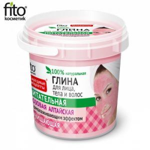 Čistiaci altajský ružový íl na tvár, telo a vlasy „Omladzujúci“ - Fitokosmetik - 155 ml