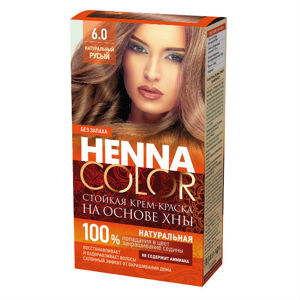 Krémová farba na vlasy Henna color  6.0 PRÍRODNÁ HNEDÁ - Fitokosmetik - 115ml