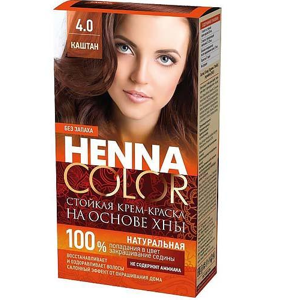 Krémová farba na vlasy Henna color 4.0 GAŠTAN - Fitokosmetik - 115ml