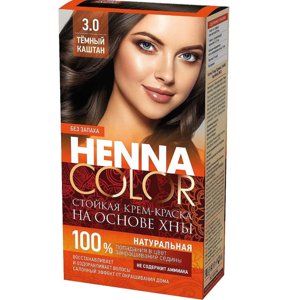 Krémová farba na vlasy Henna color  3.0 TMAVÝ GAŠTAN - Fitokosmetik - 115ml