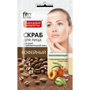 Fitokosmetik Omladzujúci peeling na tvár s kofeínom pre suchú a citlivú pleť 15 ml