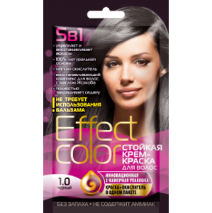 Fitokosmetik - Effect Color - Dlhotrvajúca krémova farba na vlasy, čierna - 50ml