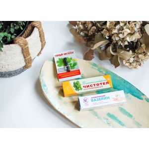 Herbatica Set prírodných produktov na bradavice: Kozmetická vazelína a krém "čistotel"+ horský čistoteľ extrakt zadarmo