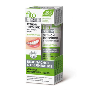 Fitodoktor - Zubný prášok s obsahom bylín pripravený k okamžitému použitiu - Fitokosmetik - 45 g
