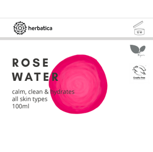 Ružová voda 100% BIO prírodná - Herbatica Objem: 100 ml
