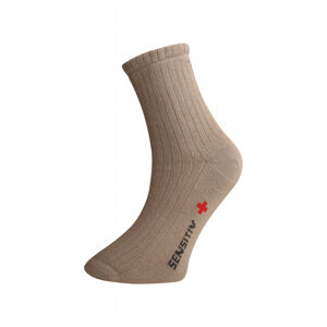 Ponožky pre osoby s objemnými nohami - béžové - Ovecha Veľkosť: L (35-38)