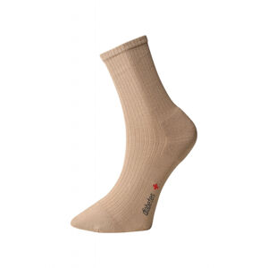 Matex Ponožky s jemným zovretím lemu - s mikroplyšom v päte a špičke - béžové Veľkosť: 29-30