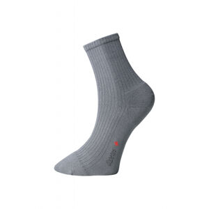 Ponožky s jemným zovretím lemu - s mikroplyšom v päte a špičke  - tmavo šedé - Ovecha Veľkosť: 27-28
