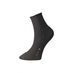 Ponožky s jemným zovretím lemu "Roll-top" - s mikroplyšom - čierne - Ovecha Veľkosť: 27-28