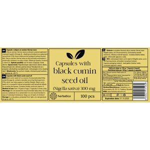 Olej zo semien čiernej rasce (Nigella sativa) v kapsulách /300 mg - 100 kapsúl - Herbatica