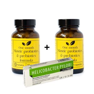Set na podporu trávenia: 2x Masticha PROBIOTICS & PREBIOTICS+ test na helikobaktera - Herbatica